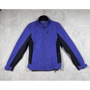 LL Bean Womens M Jacket Soft Shell Full Zip Purple Black